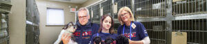 North Shore Animal League America rescue team members with rescue dogs.